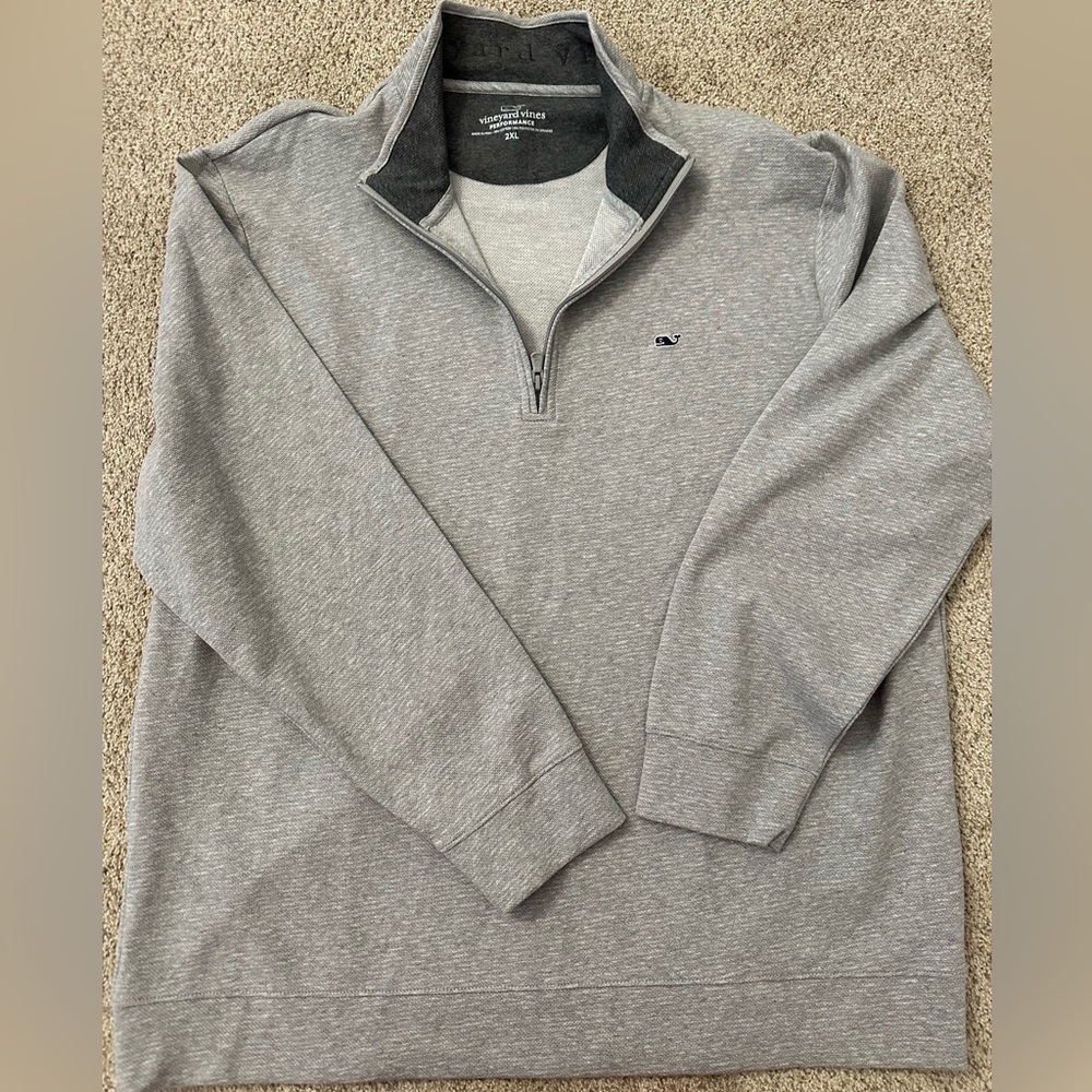 Vineyard Vines Men Pullover XXL 2XL Grey Perforated